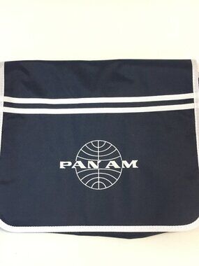 Pan Am Retro Navy Blue Shoulder Messenger Bag with White Stripes & Pan Am NWT